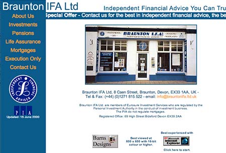 Screenshot of Braunton IFA Ltd