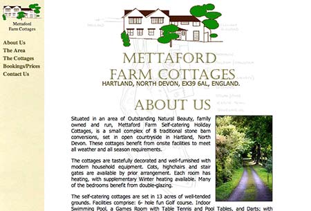 Screenshot of Mettaford Farm Cottages