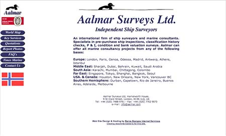 Screenshot of Aalmar Surveys Ltd
