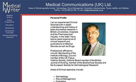 Screenshot of Medical Communications (UK) Ltd