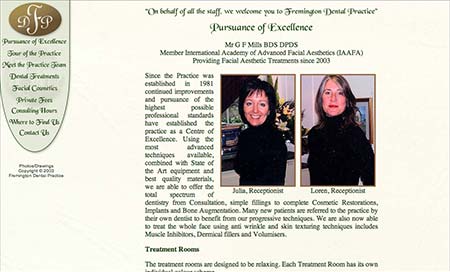 Screenshot of Fremington Dental Practice