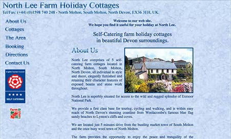 Screenshot of North Lee Farm Cottages