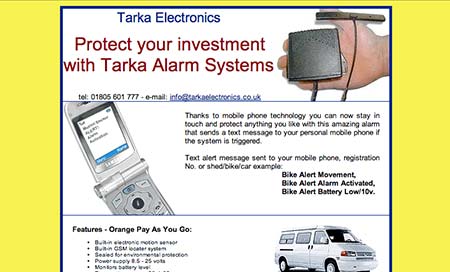 Screenshot of Tarka Electronics