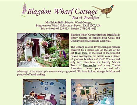 Screenshot of Blagdon Wharf Cottage