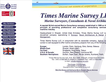 Screenshot of Times Marine Survey LLC