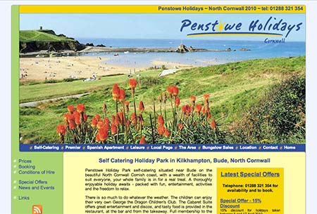 Screenshot of Penstowe Leisure Ltd