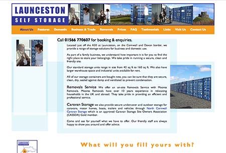Screenshot of Launceston Self Storage
