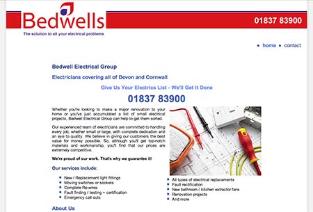 Screenshot of Bedwell Electrical Group