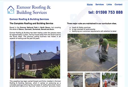 Screenshot of Exmoor Roofing & Building Services