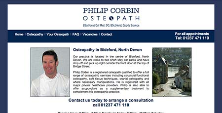 Screenshot of Philip Corbin Osteopath
